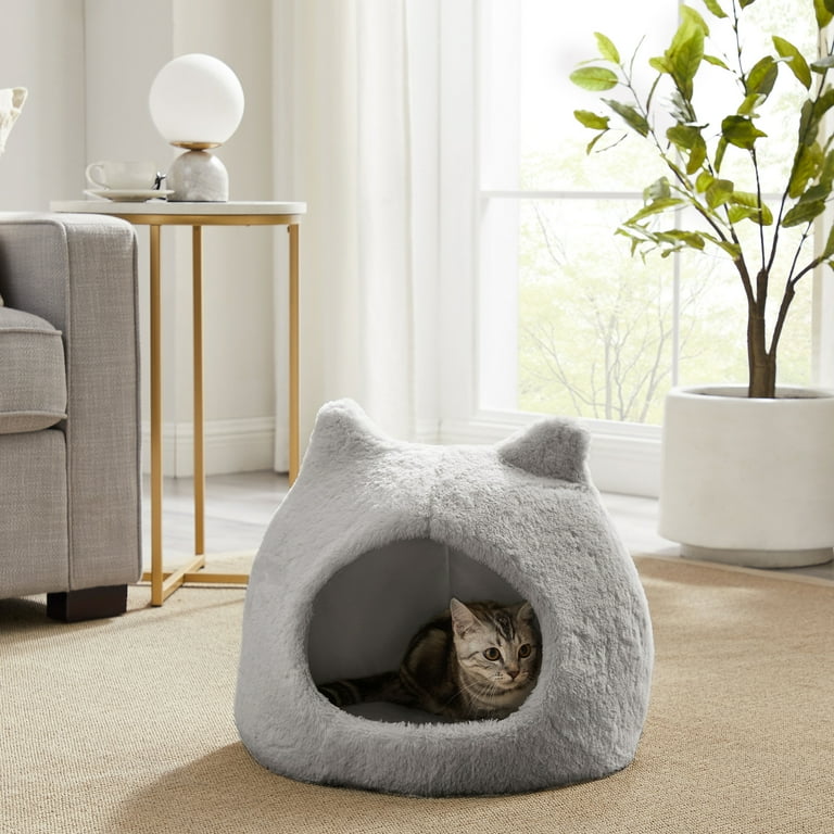 Best Friends by Sheri Meow Hut in Fur Cover Dome Cat and Dog Bed