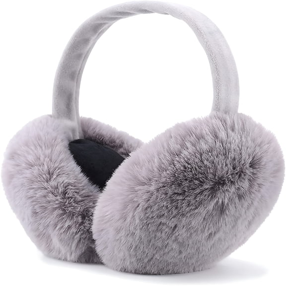 TELOLY Winter Faux Fur Foldable Earmuffs Cute Fuzzy Ear Muffs for Women