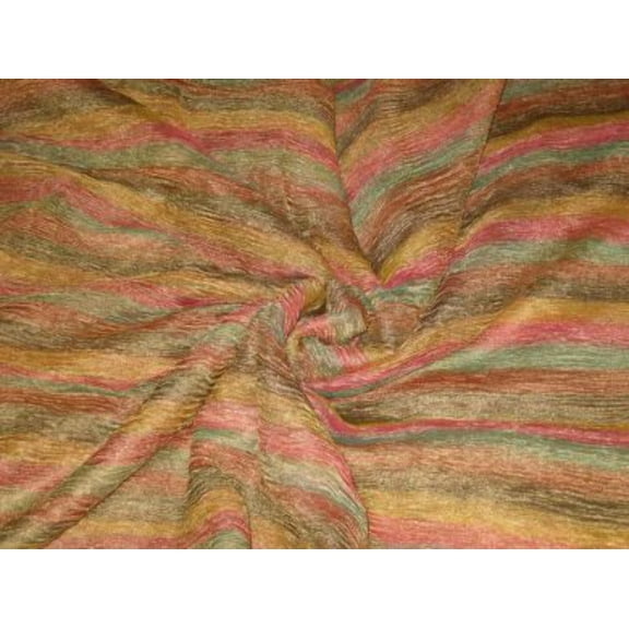 36 INCHES WIDE~ RICH Multi colour horizontal stripes