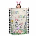 thumbnail image 2 of Throw Blanket Fleece Throw Blanket 40x50in, Spring Pastoral Flower Checkered Soft Lightweight Bed Blankets Easter Rabbit Egg Linen Fuzzy Couch Blankets for All Season, 2 of 9
