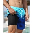 thumbnail image 6 of Men's Swim Trunks Board Shorts Mens Bathing Suit Beach Shorts Quick Dry Swimwear Swimsuit with Compression Liner Men 2 in 1 Swim Trunks Men 7 Inch with Zipper Pock (Coconut Tree), 6 of 6