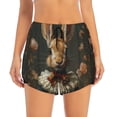thumbnail image 4 of Lsque Palatial Style Flower Rabbit Printed Women's Running Shorts with Liner Pockets,Elastic Quick Dry Workout Athletic Gym Yoga Shorts,Womens High Waist Shorts-X-Large, 4 of 9