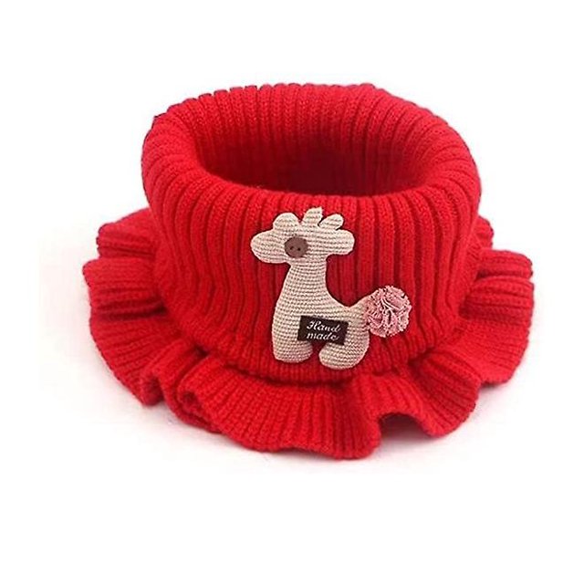 Bufandas de invierno rojas para niños de 0 a 3 años, bufandas para niños, regalos para niños, bufanda de punto de dibujos animados para bebé, chal, cuello falso, calentador de cuello.