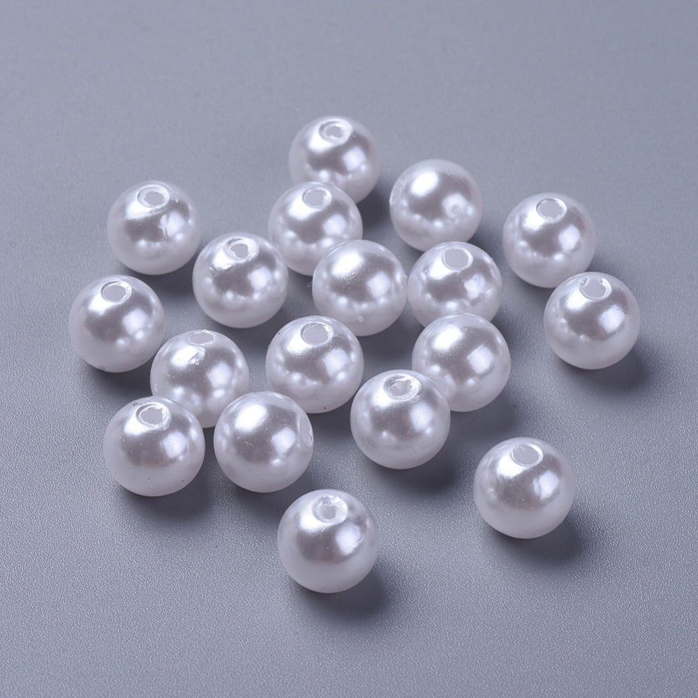 Imitated Pearl Acrylic Beads Round Snow 10mm Hole: 2mm about 1000pcs/500g