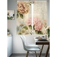 thumbnail image 4 of Pink Orange Hydrangea Sheer Curtains 63 Inch Length 2 Panels Set, Spring Vintage Botanical Flowers Voile Window Treatment Rod Pocket Curtains Sheers Drapes for Bedroom/Living Room/Kitchen 52x"63"x2, 4 of 7