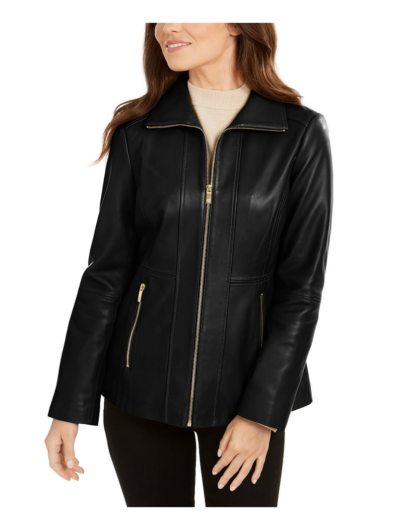 AK Zip-Front Leather Jacket - Walmart.com