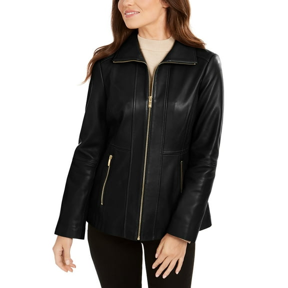 AK Zip-Front Leather Jacket