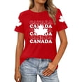 thumbnail image 1 of Fgnfyis T-Shirts Graphiques pour Femmes pour l'Été, Tenue Décontractée, Confortable, Manches Courtes, Col Rond, Tee avec Imprimé Patriotique de la Fête du Canada, T-Shirts pour Femmes Rouge P, 1 of 4