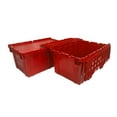 thumbnail image 4 of UBMOVE Storage and Packing Plastic Tote Crate Attached Lid Flip Top, 27"x17"x12" Pack of 2, 4 of 10