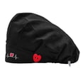 thumbnail image 2 of Funie Bouffant Cap ECG Embroidery Adjustable Unisex Buttons Dots Beauty Worker Scrub Hat for Beautician, 2 of 7