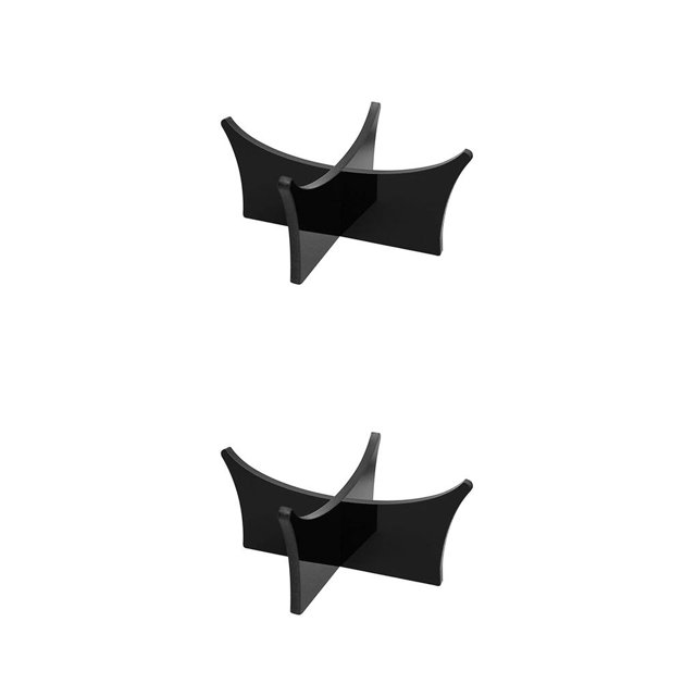 Advancent Soporte para bolas Material de primera Superficie lisa Acrílico Bolas Bastidores Práctico Ahorro de espacio Esferas Forma Negro 2piezas