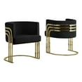 thumbnail image 1 of Fauteuil d'Appoint Tonneau en Velours Noir avec Pattes Chromées Dorées, 1 of 2