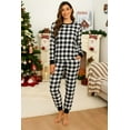 thumbnail image 2 of Ekouaer Womens Christmas Pajama Set Long Sleeve Holiday Sleepwear Winter Lounge Outfit, 2 of 4