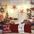 thumbnail image 4 of Christmas Outdoor Waterproof Pillow Covers 18x18 Inch Set of 4 Red and Black Buffalo Plaid Throw Pillow Covers Baby It''s Cold Outside Winter Holiday Decor Pillow Cases for Patio Garden, 4 of 5