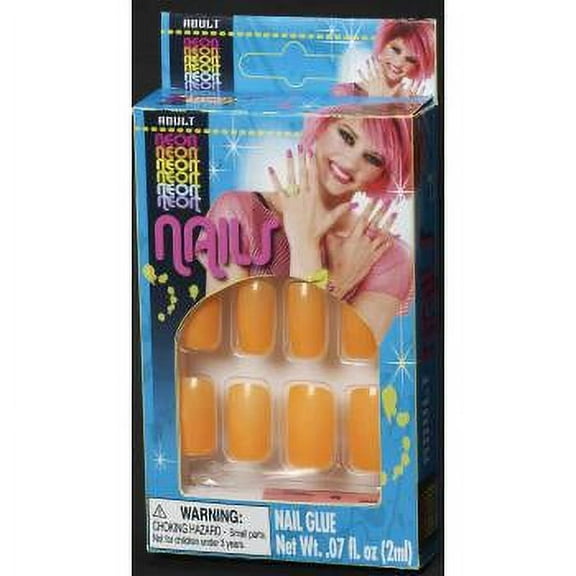NEON FINGER NAILS-ORANGE