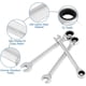 thumbnail image 5 of Juego de llaves de trinquete profesional, 12 piezas Llaves de trinquete 8-19 mm Llave de vaso de mano portátil con estuche para reparación de garaje automático (cabeza plana) JFHHH pequeña, 5 of 5