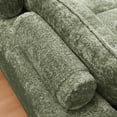 thumbnail image 4 of 107'' Modern Boucle Comfy Cloud Sofa Couch with Moveable Ottoman, 6-Seat Chenille Deep Seat L-shaped Sectional Sofa Couch with Pillows for Living Room,DIY Combination,No Assembly Required, Green, 4 of 9