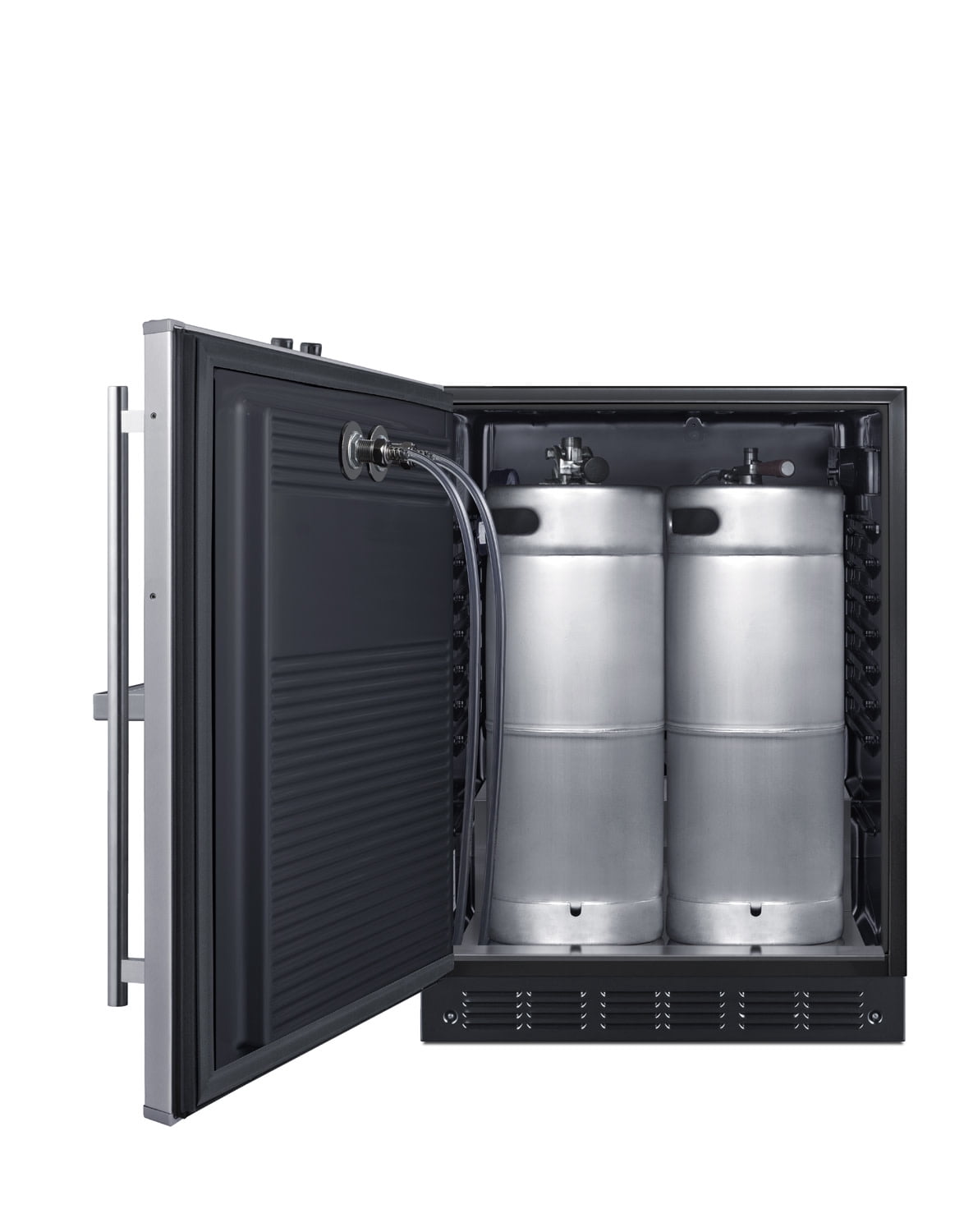 Summit Sbcfrtpadalhd 24" Wide 5.3 Cu. Ft. Built-In Double Tap Kegerator - Stainless Steel