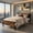 Brown-Twin, variant on Barara King Bedroom Bed Frame, Bed Platform Frame,King Metal Bed Frame Industrial Platform Bed with Wooden Headboard-King Size
