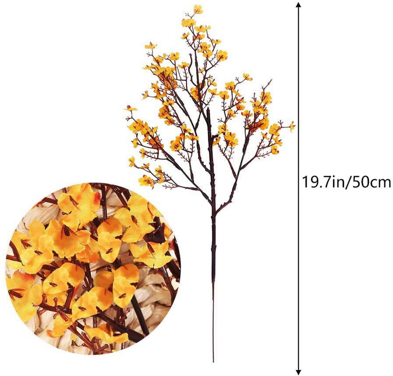 6Pc Artificial Gypsophila Flowers Bouquets, 19.7inch Artificial Babys Breath Gypsophila Greenery Sprays, Real Touch Dried Look Fake Flowers for Wedding Bouquets Centerpieces Floral Arrangements