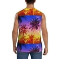 thumbnail image 4 of JUNZAN Palm Trees at Sunset Men's Sleeveless T Shirts,Sleeveless Muscle Shirts,Sizes S-3XL, 4 of 8