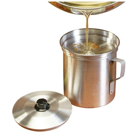 Oil Strainer-Cooking Oil And Bacon Grease Container With