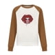 thumbnail image 4 of Puntoco Ladies Fashion Casual Raglan Pullover Casual Lip Print Fleece Sudadera Manga larga Ladies top Puntoco Puntoco-5556, 4 of 6
