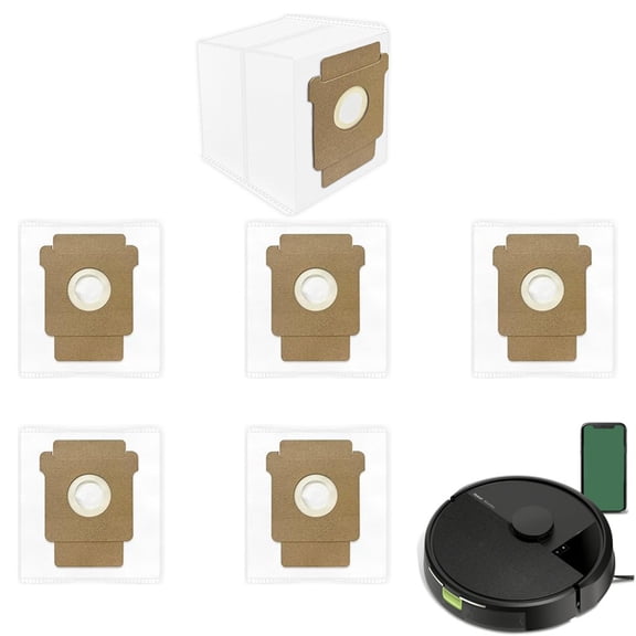 6 Pack Dust Bags Compatible For iRobot Roomba Essential 105 Vac/105 Combo, Plus 405 (G181)(G185), Plus 504 Vac, Plus 505 Combo, Max 705 Vac, Max 705 Combo, Q0520 Robot Vacuum Cleaner