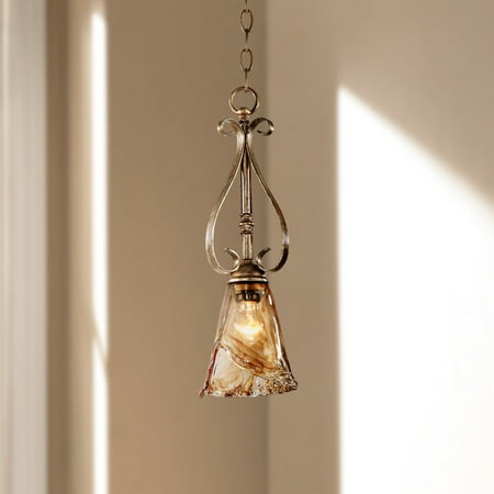 Franklin Iron Works Amber Scroll 6 Wide Mini Pendant Franklin Iron Works Amber Scroll 6 Wide Mini Pendant