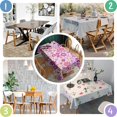 thumbnail image 5 of Lightpink Daisy Flower Purple Blooms Pattern Rectangle Tablecloth 60"x102",Waterproof Polyester Rectangle Table Cloth, Wipeable Spillproof Polyester Tablecloth for Dining, Camping, Indoor and Outdoor, 5 of 6