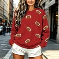 thumbnail image 4 of Sweatshirts for Women Long Sleeve Round Neck Ladies Rugby Print Casual Home Pullover Sweater, 4 of 7