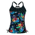 thumbnail image 6 of ZQUUVOU Women's Tankini Top Spaghetti Strap Print Roudn Neck Swim Tops (Multicolor,2XL), 6 of 7