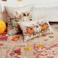 thumbnail image 5 of Fall Pillow Covers 12x20 Inch Fall Thanksgiving Orange White Pumpkin Maple Leaf Lumbar Pillow Covers Polyester Fall Decoration for Home Couch, 5 of 6