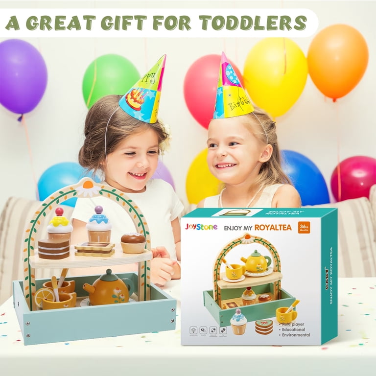 JoyStone Wooden Tea Party Set with Cupcake Stand, 19 Pieces photo 8