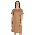 thumbnail image 1 of Inkmeso Robe T-Shirt d'Été Décontractée Unie pour Femmes, Coupe Ample, Tunique à Manches Courtes, Robe de Nuit, 1 of 7