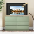 thumbnail image 2 of 6 Drawer Dresser for Bedroom,Wide Wood Dresser,Farmhouse Large Bedroom Dressers with Drawers,Chest of Drawers for Living Room,Hallway,Closet(Green), 2 of 8
