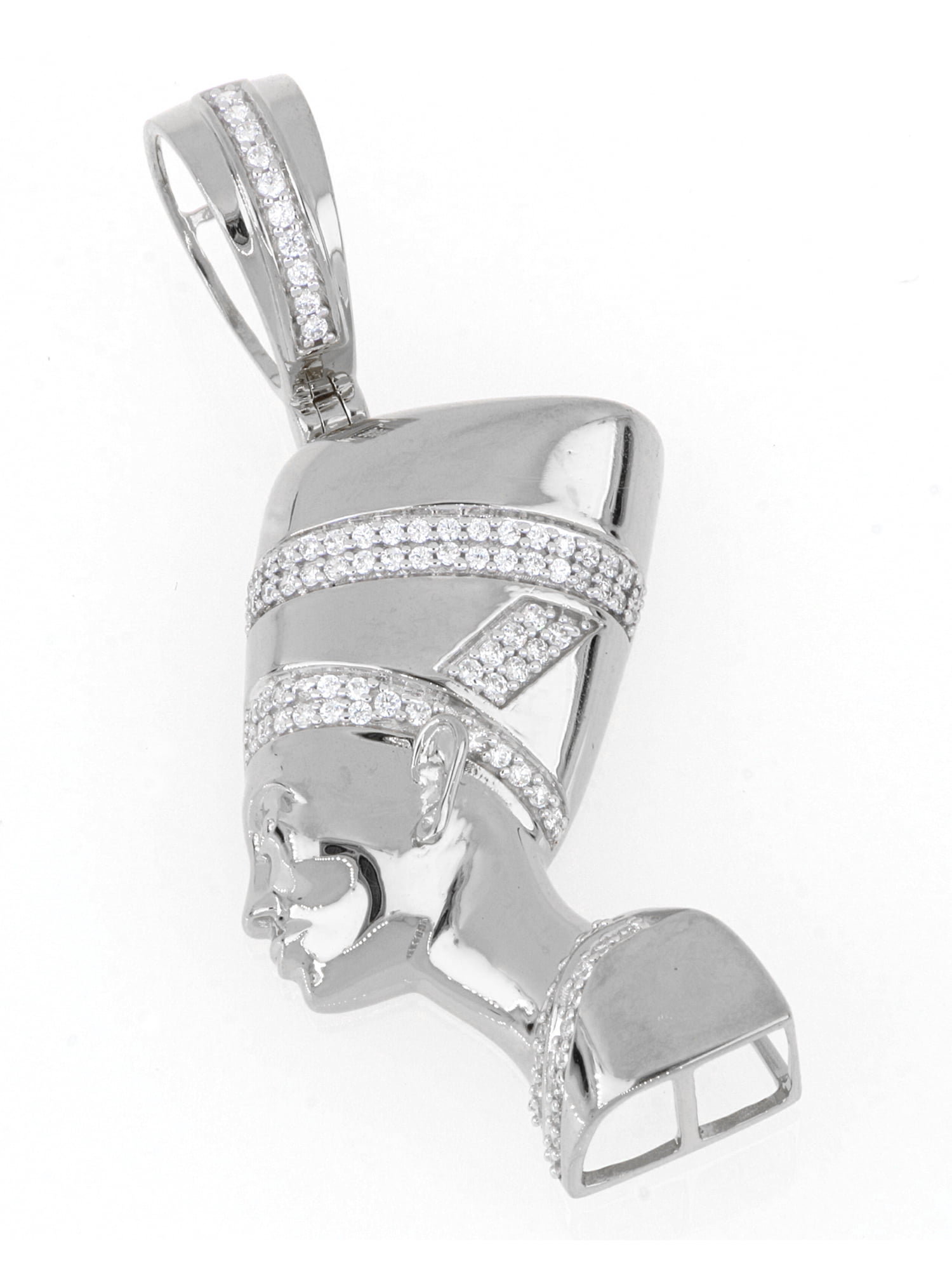 Imperial 1/4ct TDW Diamond 10K White Gold Nefertiti Hip-Hop Pendant, Men's, Size: One Size