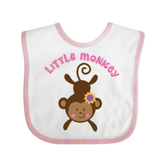 Inktastic Little Monkey Girl Girls Baby Bib