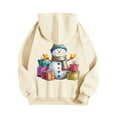 thumbnail image 5 of Towmus Womens Sweatshirt Snowman Graphic Christmas Hoodie Fall Long Sleeve Casual Pullover Tops with Pockets, 5 of 7