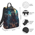 thumbnail image 2 of Yiaed Starry Sky Moon Wolf Leader Print Lightweight Backpack Travel Backpacks Hiking Daypack for Women Men, 2 of 5