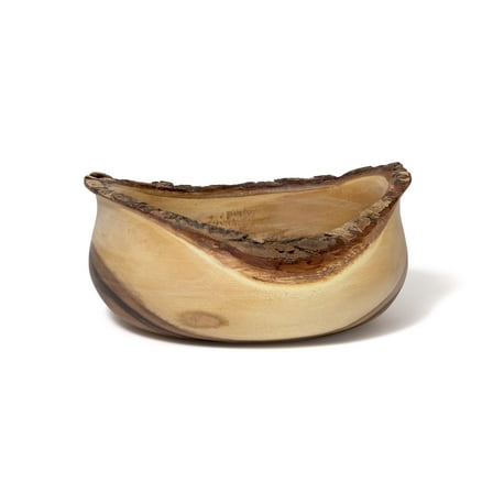 Lipper International 1094 ACACIA RUSTIC TULIP SERVING BOWL WITH BARK EDGE MED