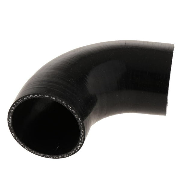 Acoplador de Manguera de Intercooler de Tubo de Codo de 90 Grados de Silicona de 1X 3 Pulgadas - Estilo 9 Negro Macarena Manguera de silicona de 90 grados