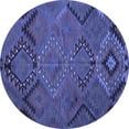thumbnail image 1 of Ahgly Company Indoor Round Southwestern Blue Country Area Rugs, 8' Round, 1 of 4