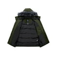 thumbnail image 3 of wantdo Plus Size Winter Parka Windproof Puffer Coat with Faux Fur Lined Hood Army Green 5X, 3 of 8