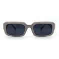 thumbnail image 5 of Womens Narrow Rectangle Mod Luxury Geometric Bevel Cut Arm Sunglasses Khaki - Black, 5 of 8