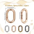 thumbnail image 2 of 12Pcs 4 Colors Spring Gate Rings Oval Spring Key Rings Alloy Carabiner Clips, 2 of 5