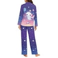 thumbnail image 4 of FOR U DESIGNS Galaxy Axolotl Pajama Sets for Women 2 Piece Button Up Long Sleeve Button Pajamas Tops for Women Size L Womens Nightwear Sets Button Front Sleepwear, 4 of 7