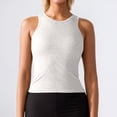 thumbnail image 2 of uvwlwu Women's Ribbed Racerback Tank Top Crewneck Slim-Fit Sleeveless Casual Layering Shirt,M, 2 of 5