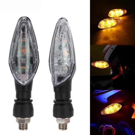 2-Pack LED Motorcycle Turn Signal Lights – Sequential Amber Indicators, 12V Universal Fit for Motorcycles, Scooters & ATVs, Waterproof
