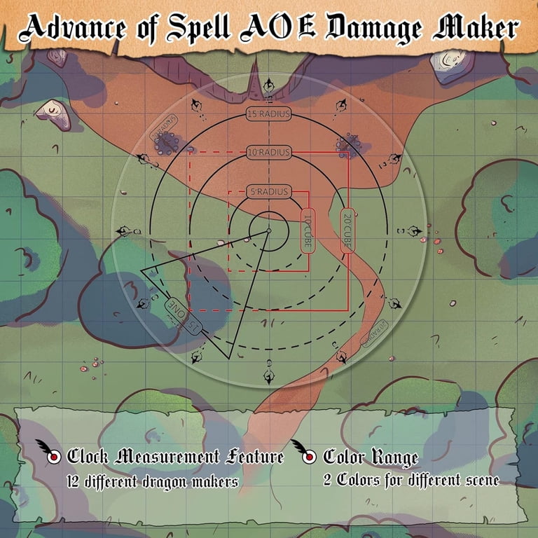 Simple Dnd Math Template Tabletop Rpg Tools 7-Piece DND Spell Template Set - Clear Acrylic AOE ...
